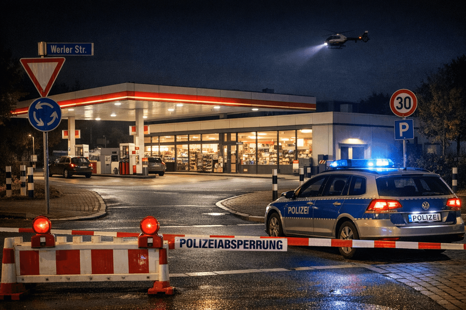 Axt-Raub in Tankstelle