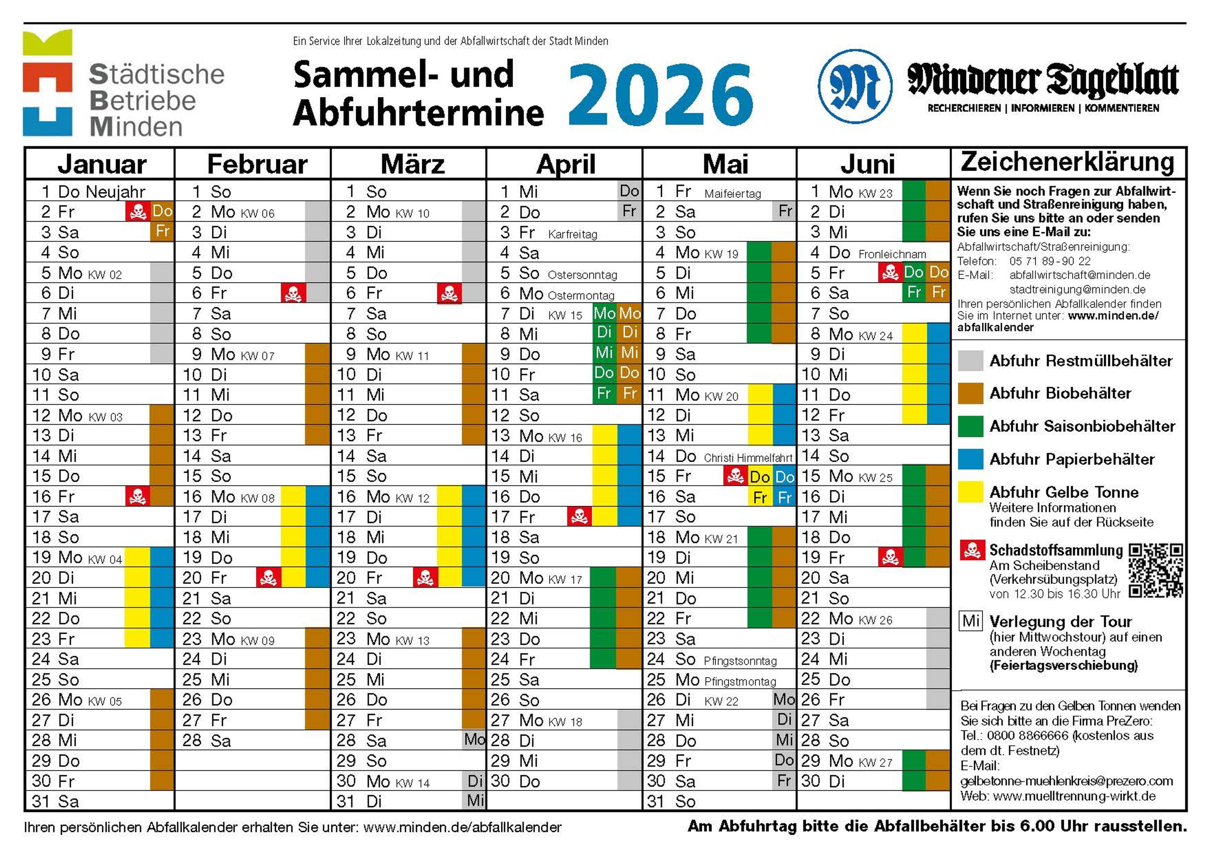 Abfallkalender 2026 jetzt verfügbar