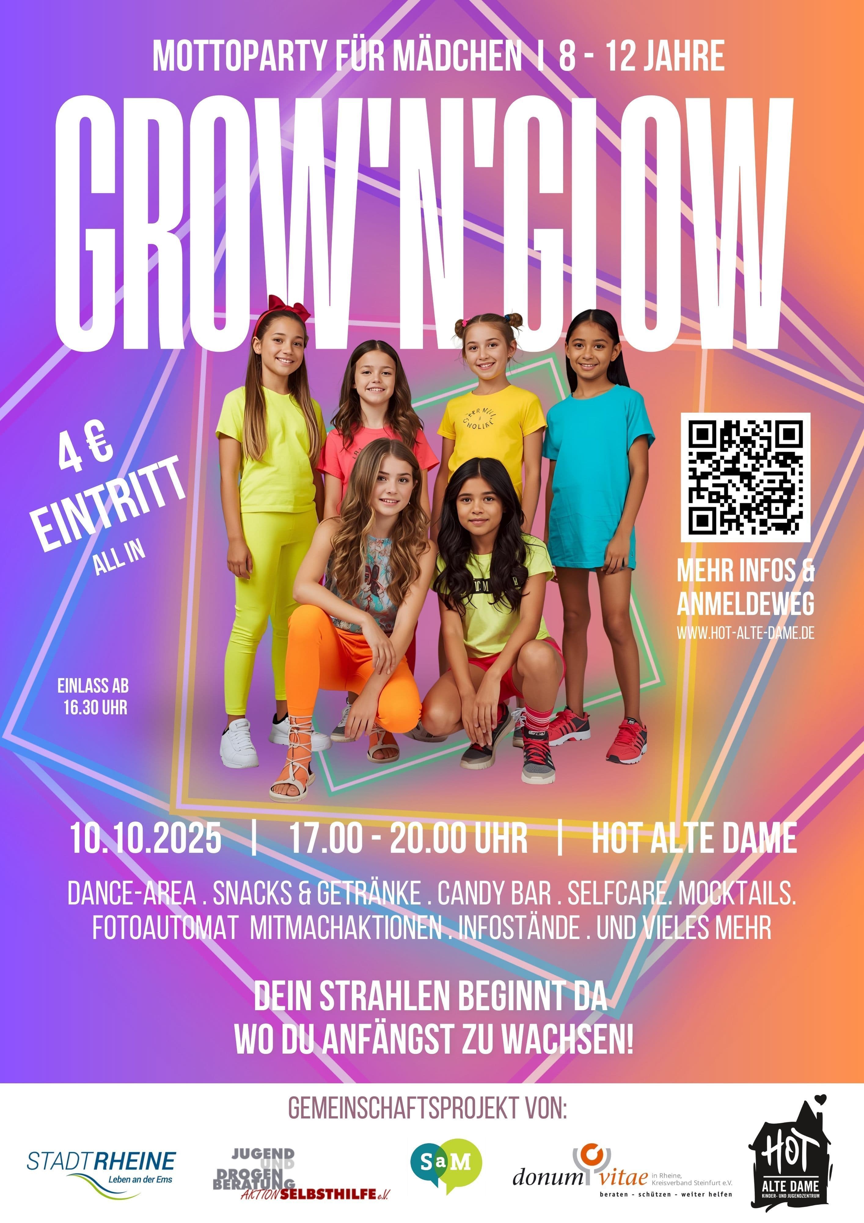 GROW’N’GLOW: Leuchtende Mottoparty für Mädchen in Rheine
