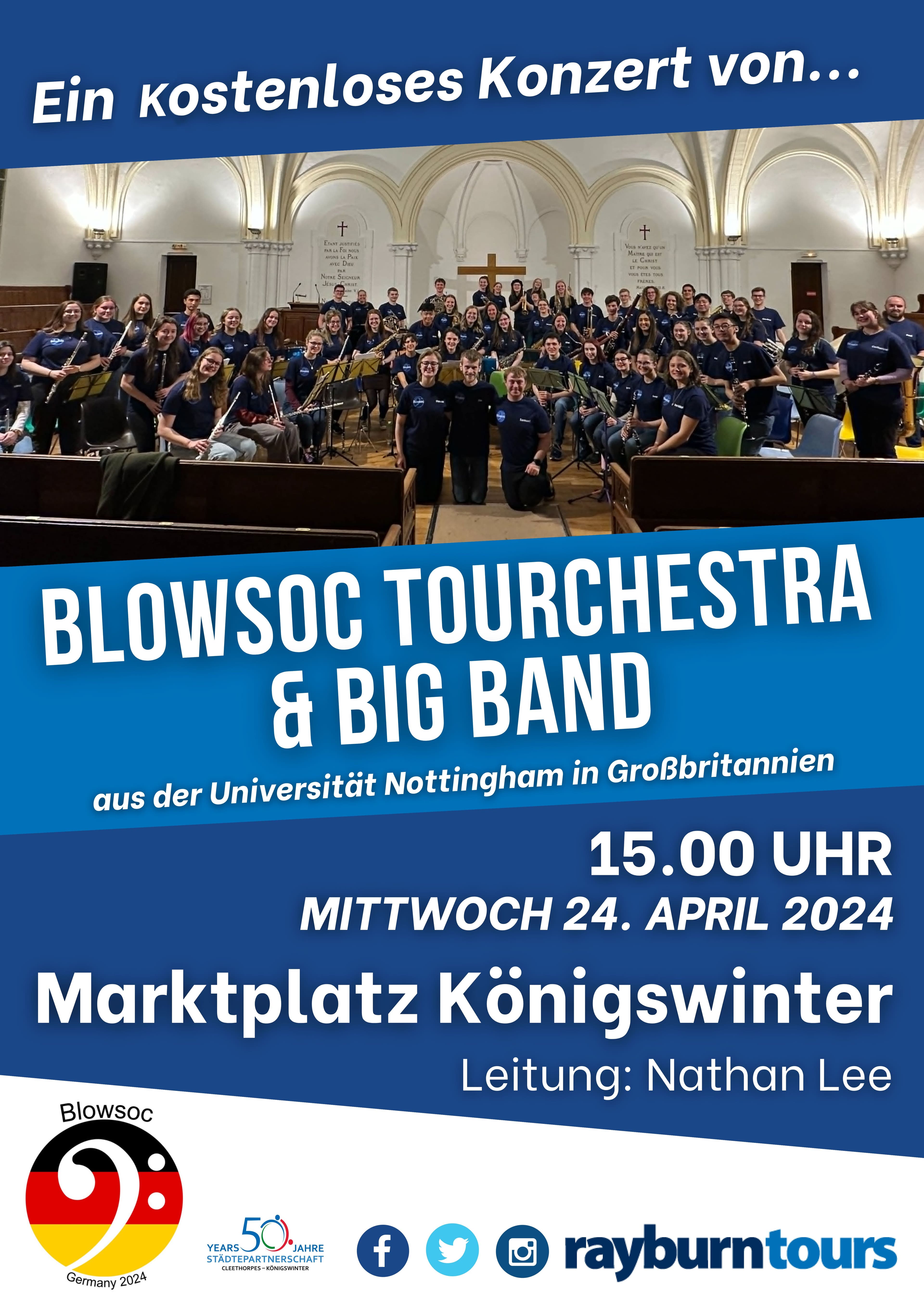 Jubiläumskonzert zum 50. Städtepartnerschaftsjubiläum Königswinter-Cleethorpes
