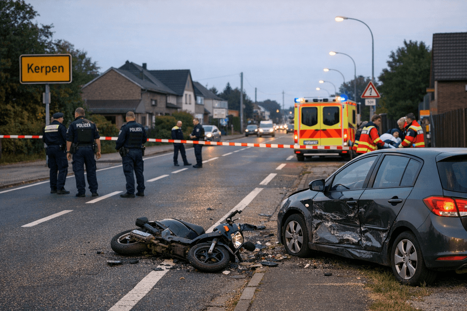 Kradfahrer bei Unfall in Kerpen schwer verletzt