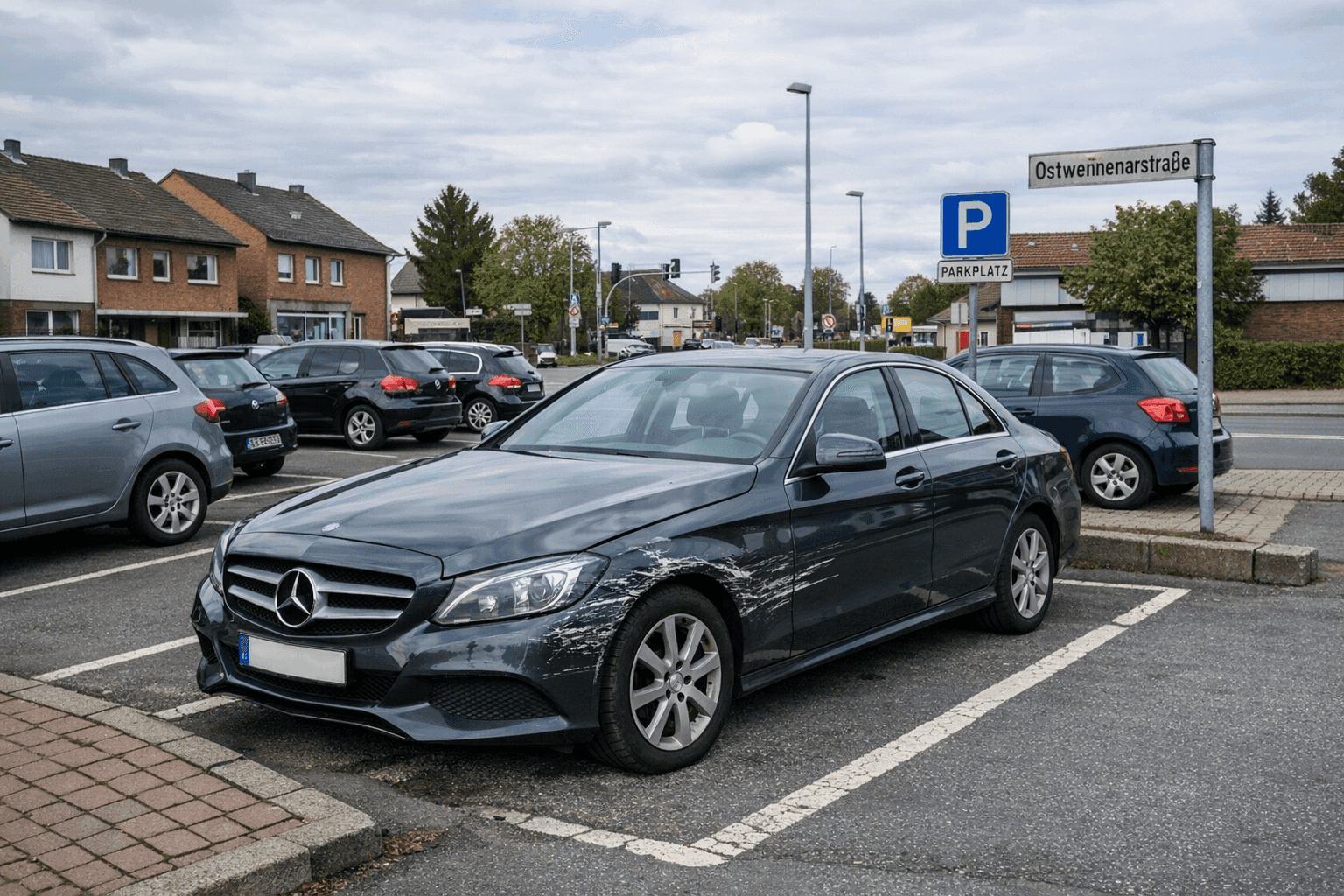 Mercedes in Hamm-Uentrop zerkratzt