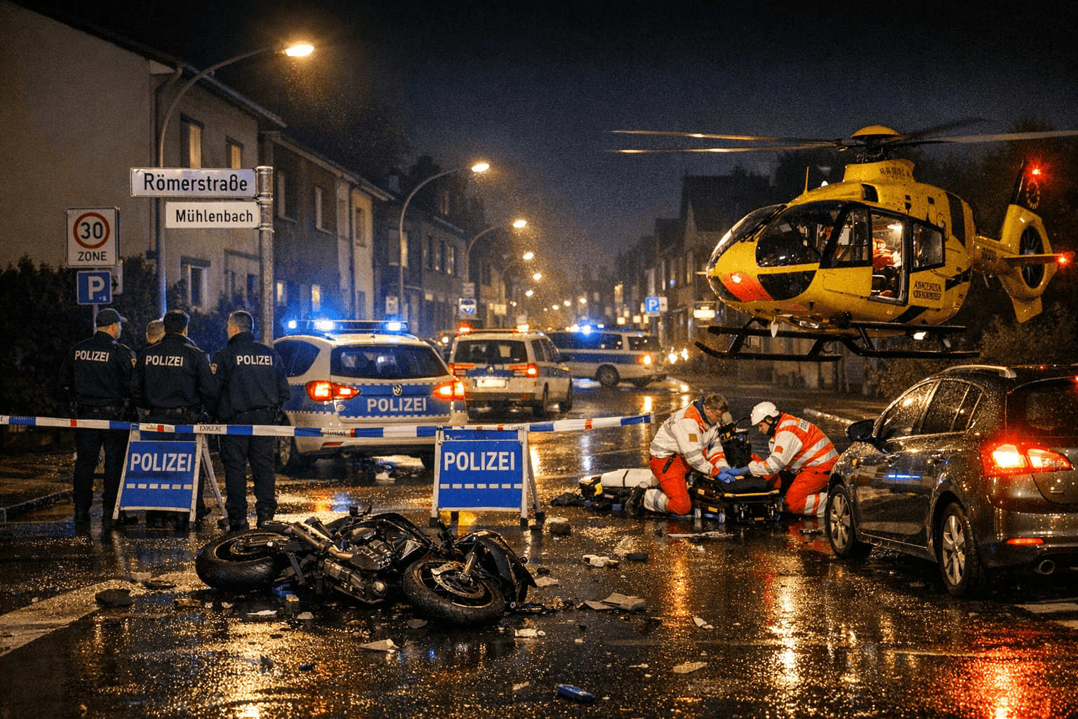Motorradfahrer bei Unfall in Brühl schwerst verletzt