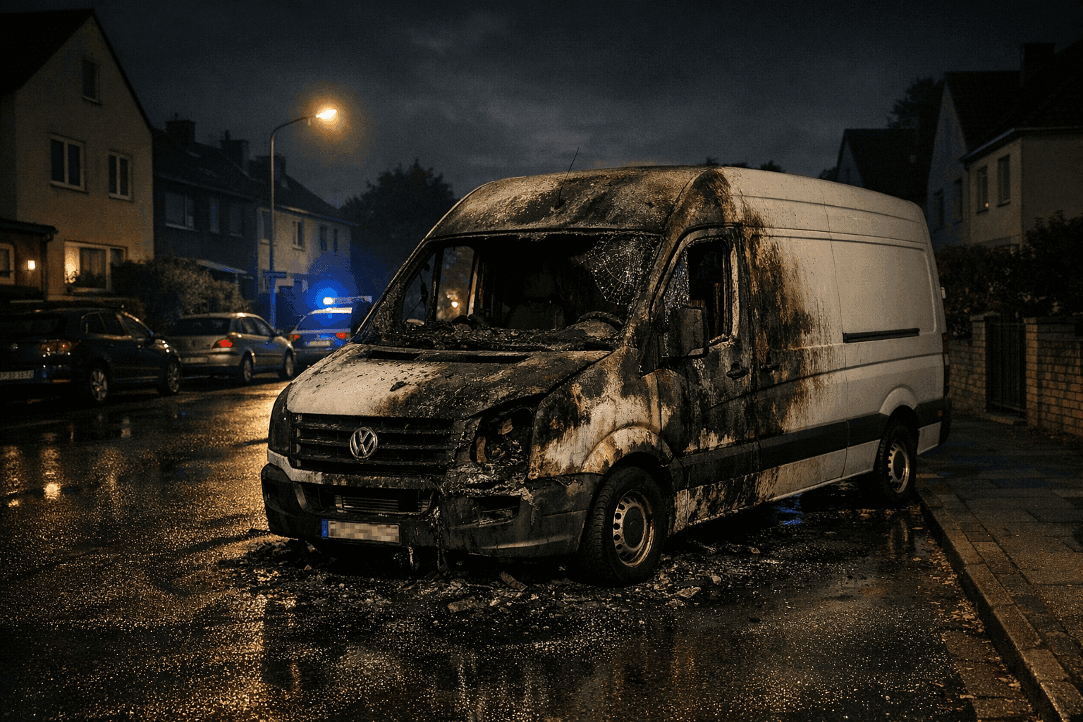 VW Crafter in Leverkusen-Alkenrath brennt aus