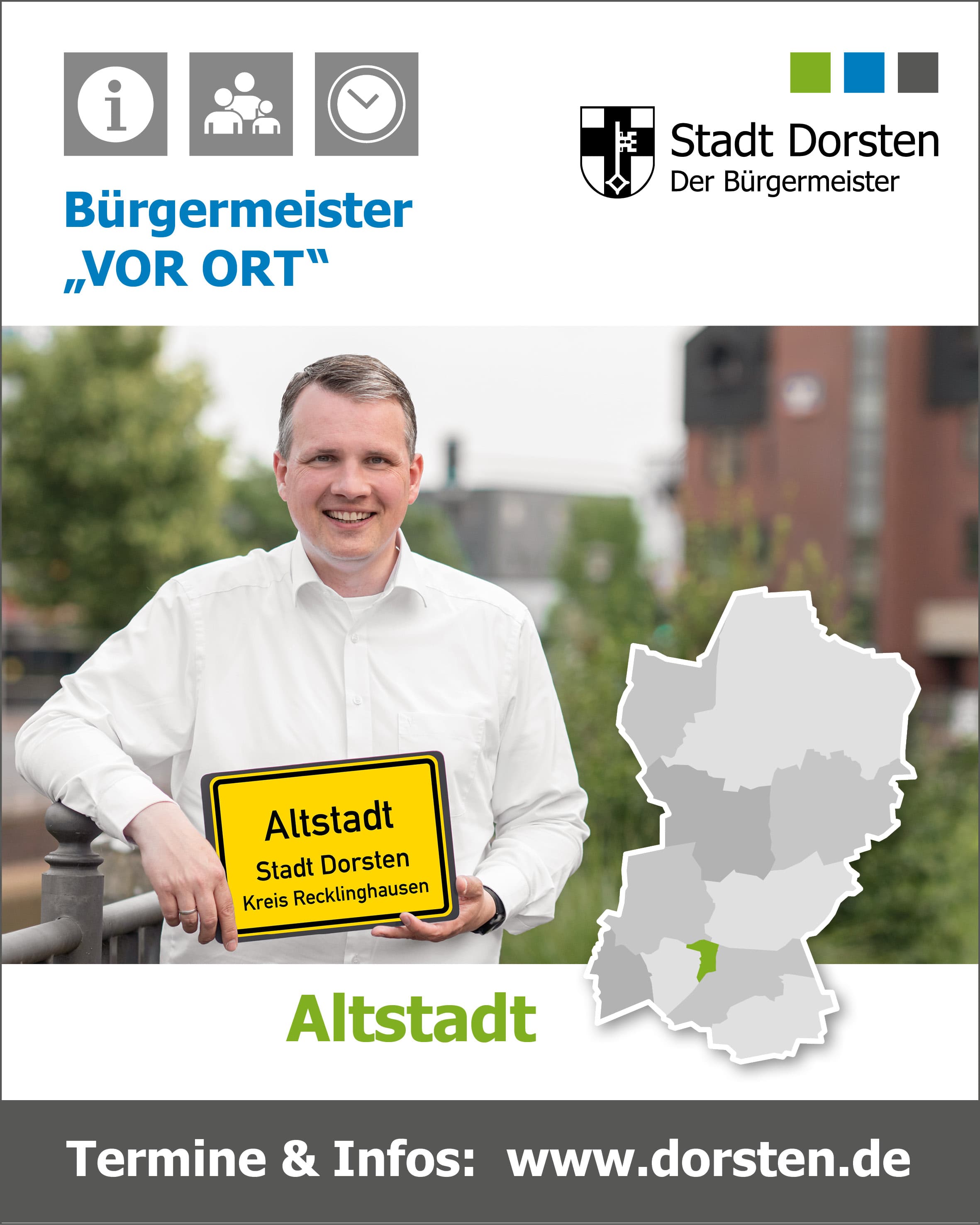 Ankündigung der Bürgermeistersprechstunde mit Tobias Stockhoff in Dorsten