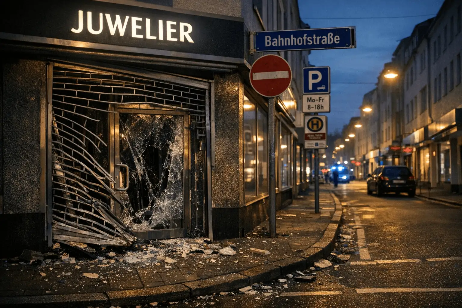 Blitzeinbruch in Juweliergeschäft: Polizei jagt drei Täter