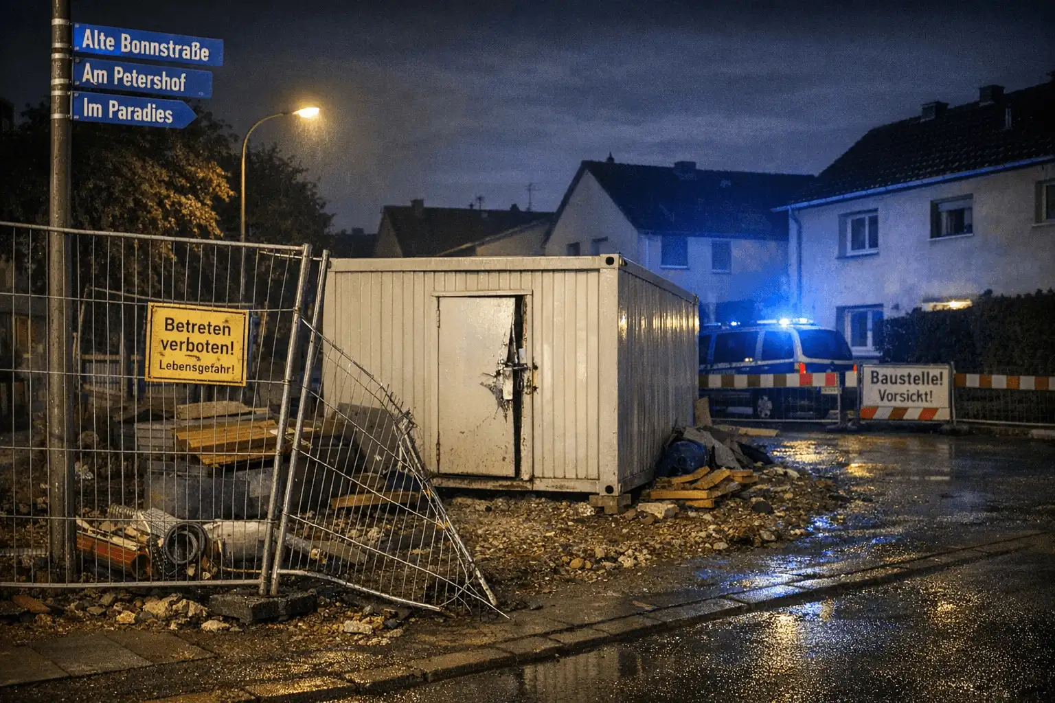 Einbruch auf Baustelle in Brühl-Badorf