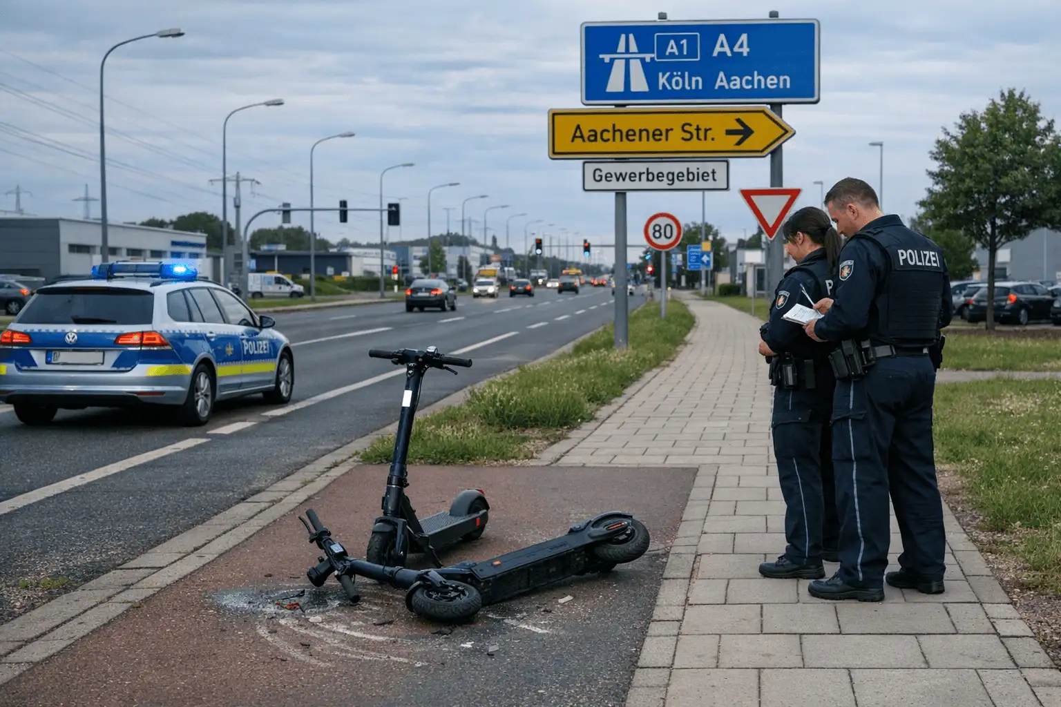Kurzmitteilung: Frechen: E-Scooterfahrende bei Unfall verletzt