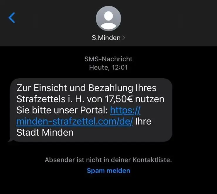 Vorsicht vor betrügerischen SMS