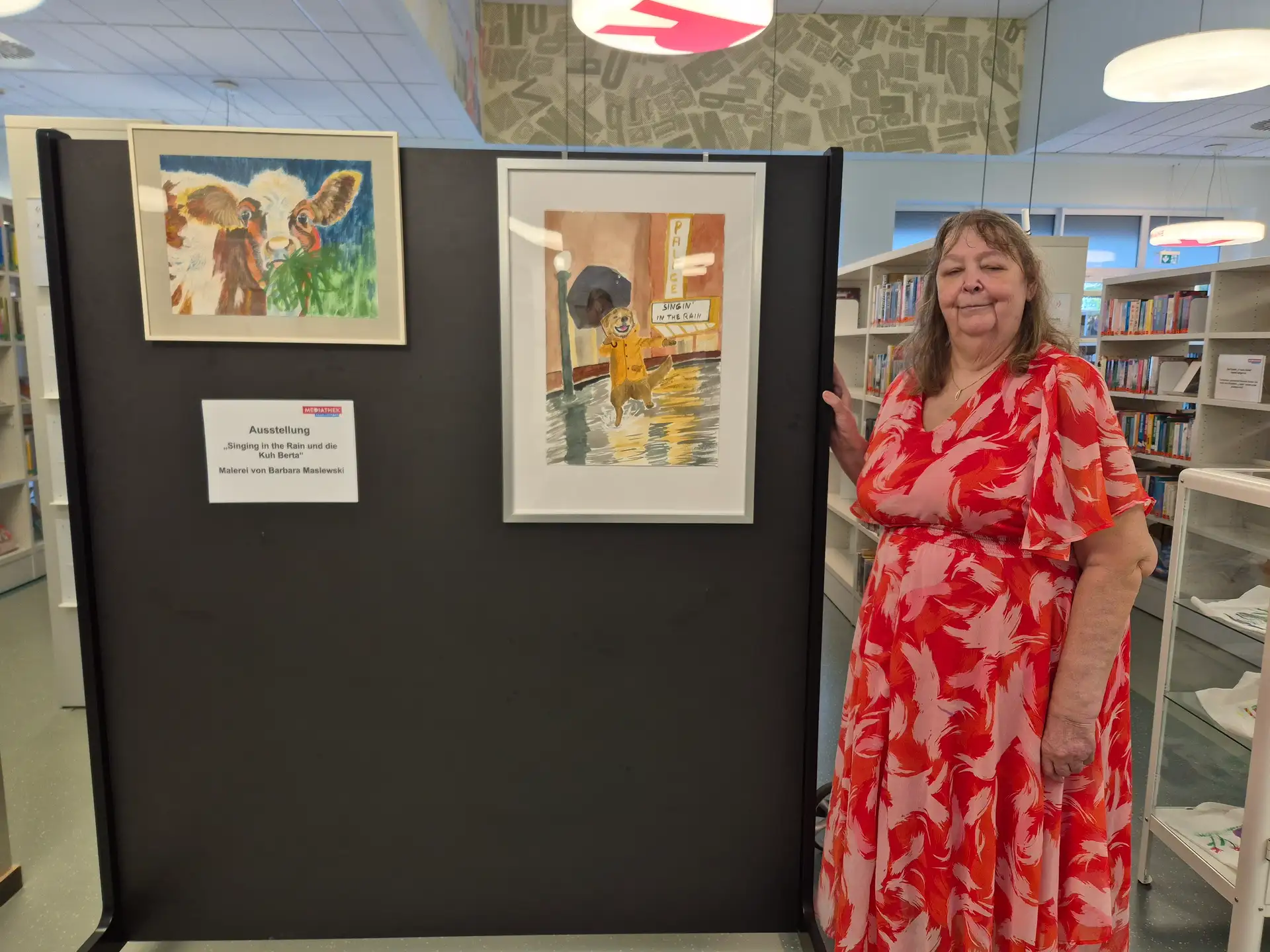 Bilder und Textilien von Barbara Maslewski in der Mediathek Kamp-Lintfort