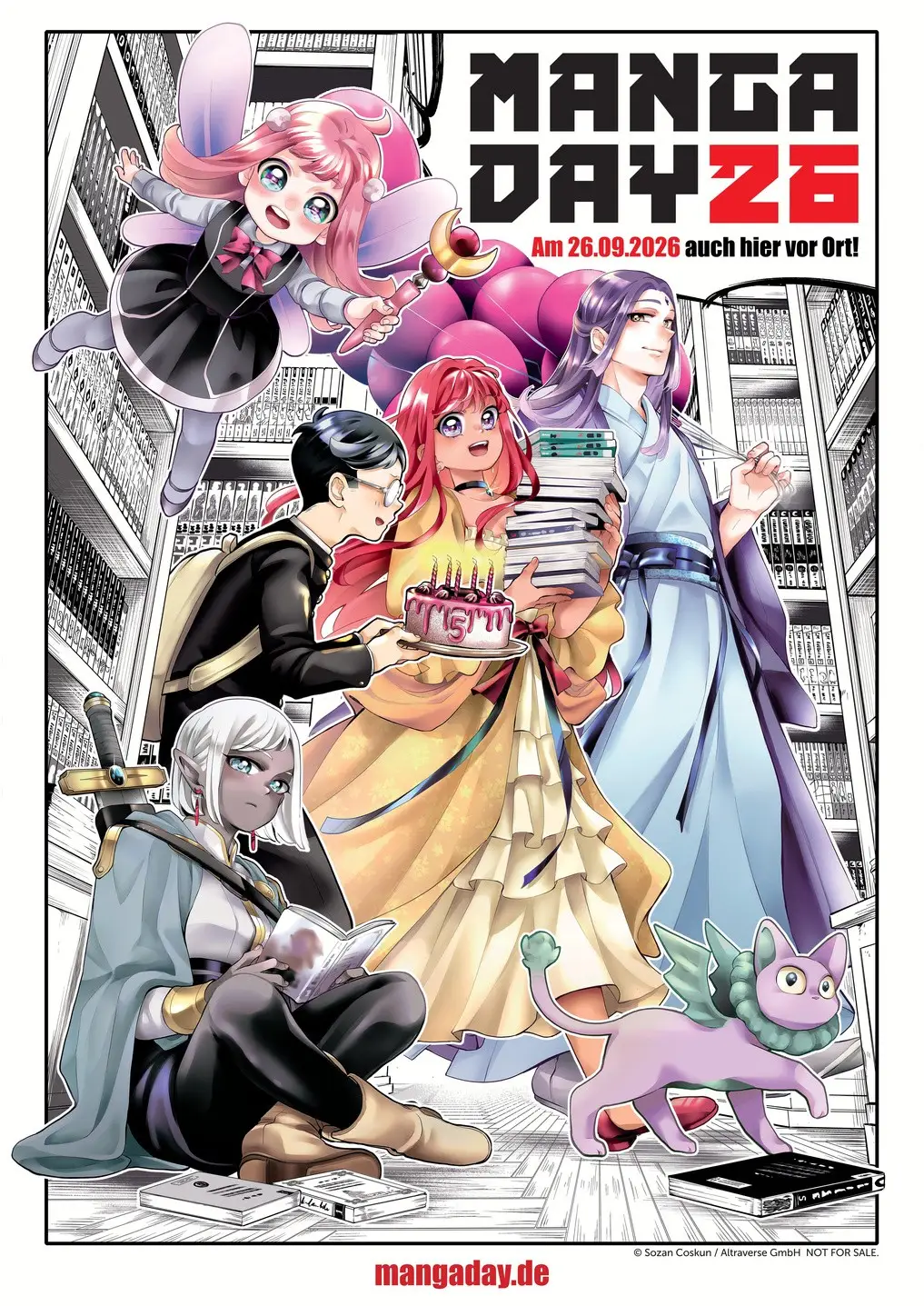Manga-Seite mit Illustrationen und Sprechblasen.