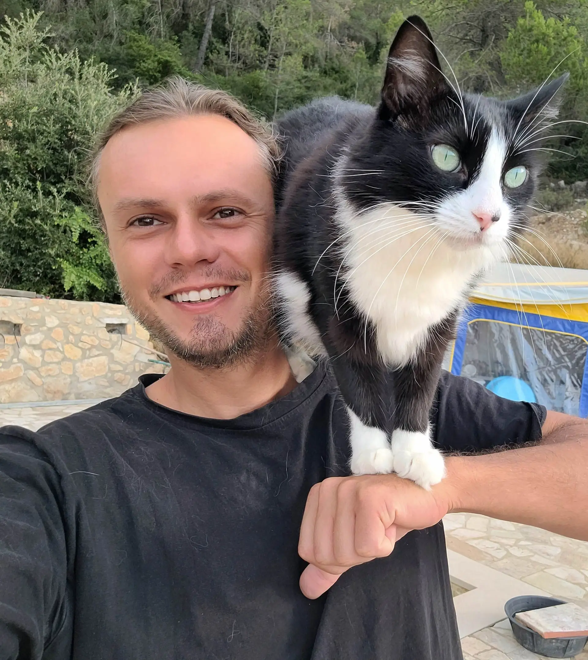 Mit Katze auf großer Fahrt