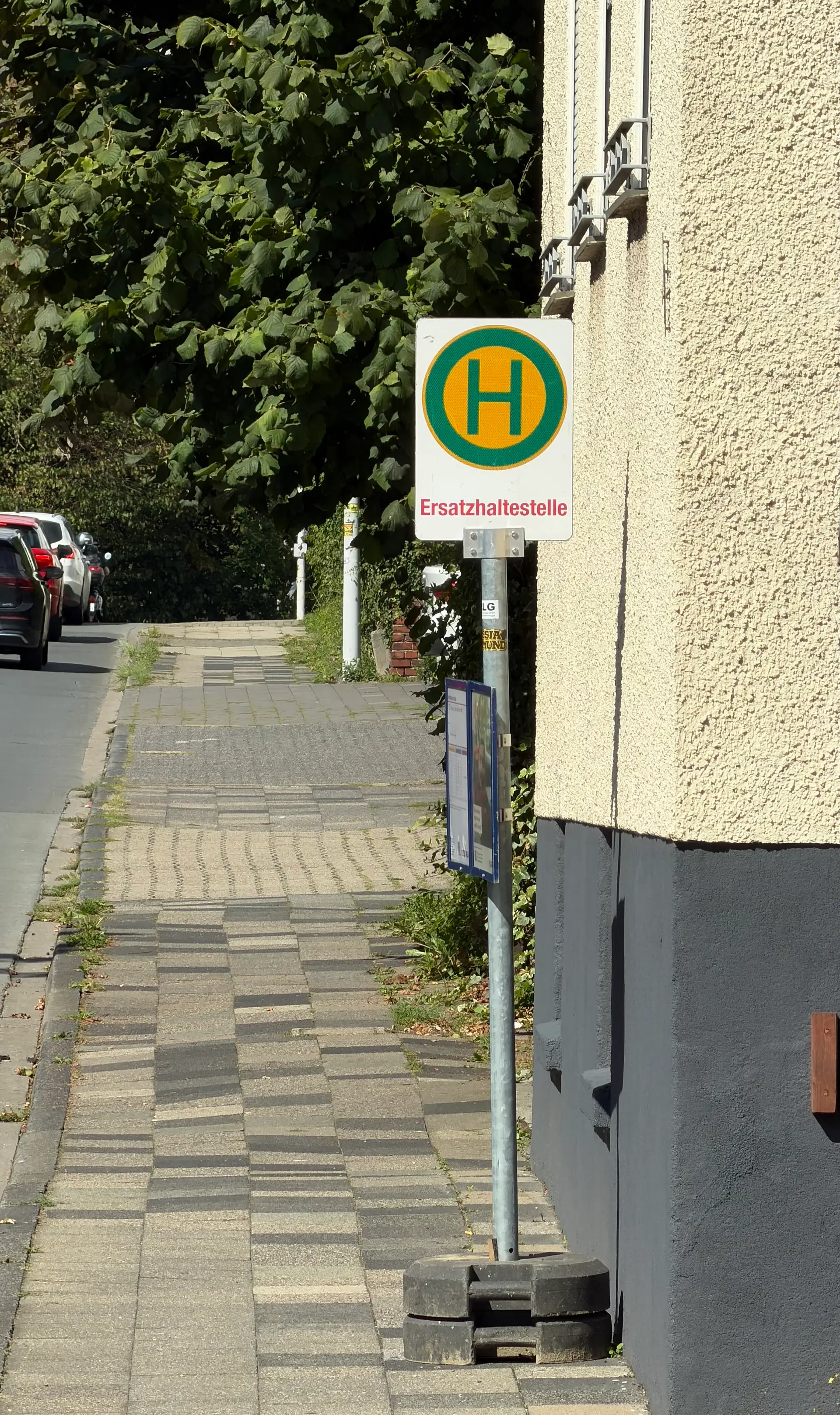 Ersatzhaltestelle an der Ecke Siederstraße / Bachstraße