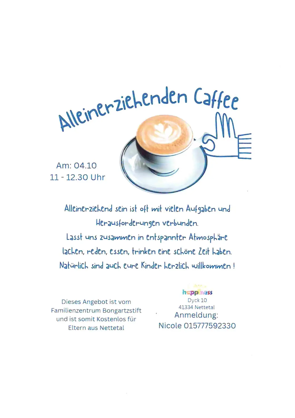 Alleinerziehenden-Café im Familienzentrum Bongartzstift