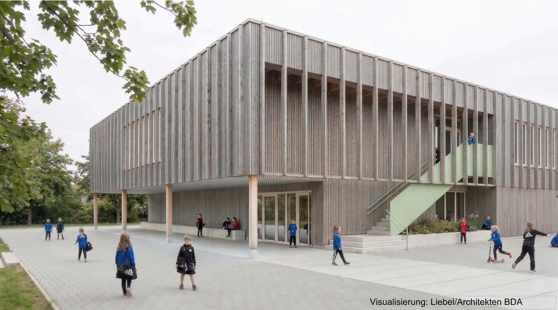 Visualisierung des Neubaus der Turnhalle Oberdollendorf mit OGS-Erweiterung Visualisierung: Liebel/Architekten BDA --- Mit freundlichem Gruß Im Auftrag Ulrike Klein Öffentlichkeitsarbeit Stadt Königswinter Vorstand und Wahlen Drachenfelsstraße 4 53639 Königswinter Tel. 02244 889-385 Fax 02244 889-334 Email: ulrike.klein@koenigswinter.de Internet: