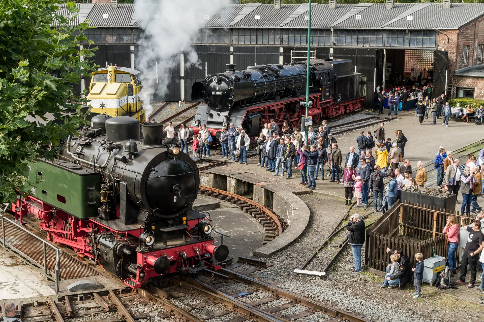 Drehscheibe im Eisenbahnmuseum Bochum.