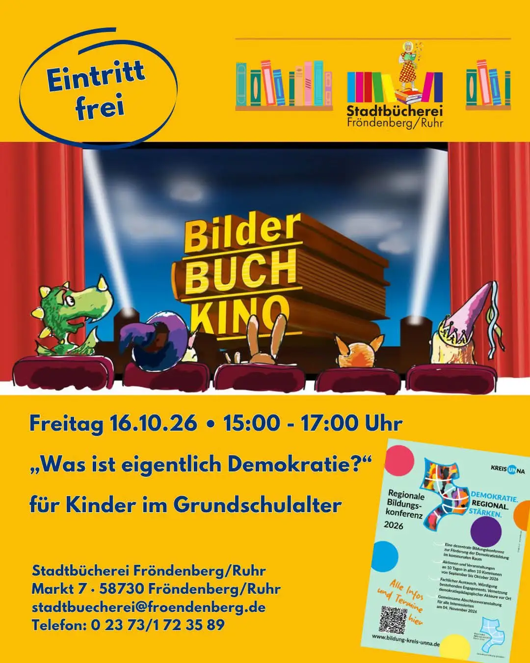 Die Datei ist als Bilderbuchkino bezeichnet; der Quelltext nennt eine Veranstaltung mit Bilderbuchkino, weist das konkrete Bildmotiv aber nicht aus.