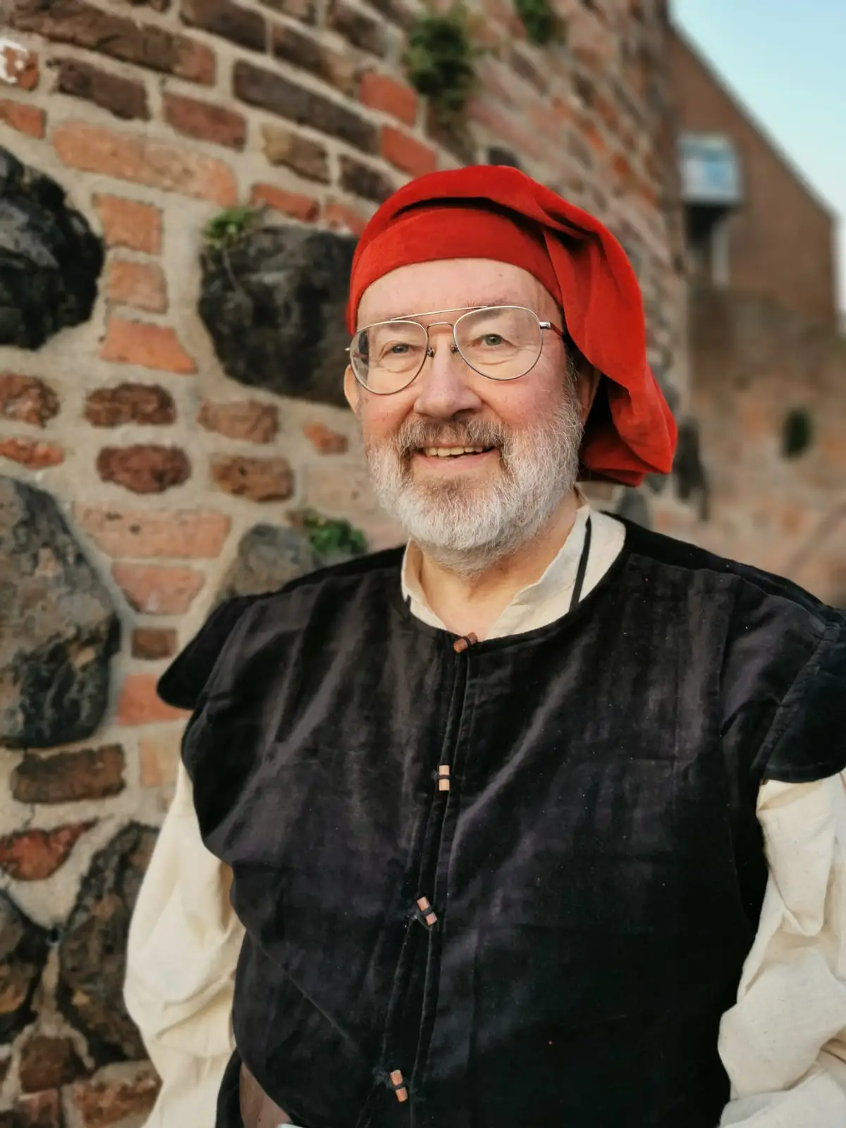 Kaufmannsgehilfe Dietmar alias Detlev Leidenfrost bei einer Themenführung über den mittelalterlichen Handel in Rees.